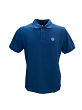 Picture of Ocean blue short-sleeved piqué polo shirt