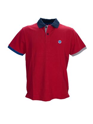 Picture of Red short-sleeved piqué polo shirt