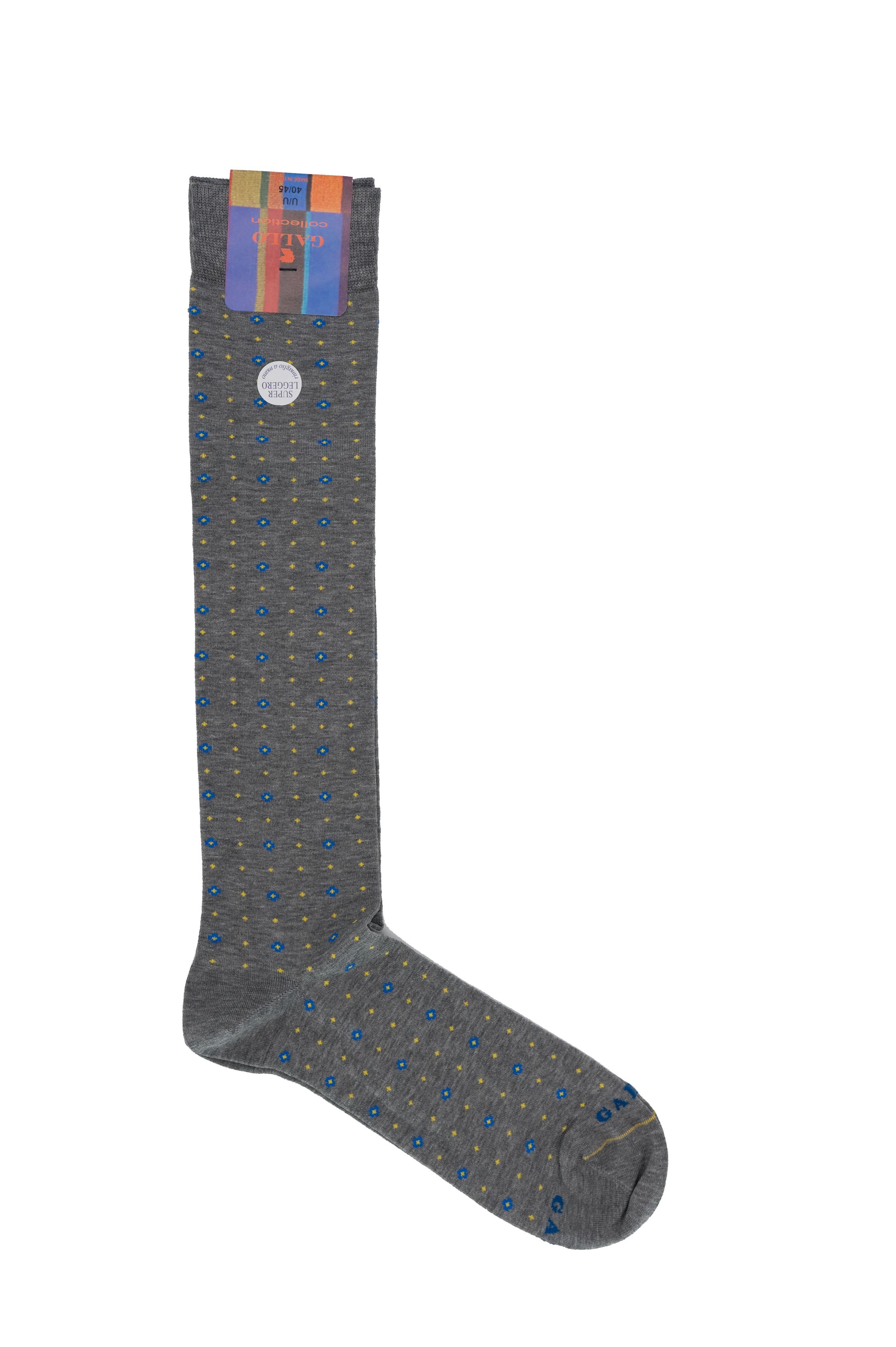 Picture of patterned socks Grey background