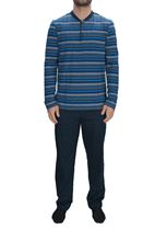 Picture of striped pajamas blue background