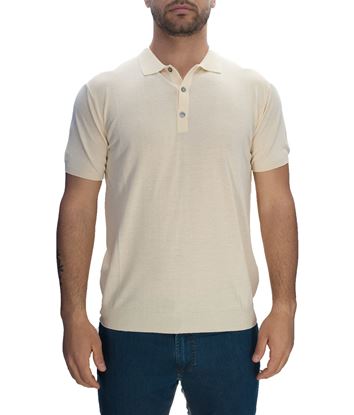 Picture of Beige linen polo shirt