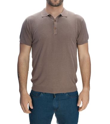 Picture of Light brown Linen Polo Shirt