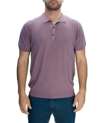 Picture of Mauve Linen Polo Shirt