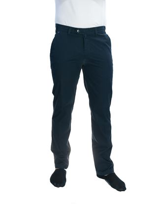 Immagine di pantalone blu calibrato in cotone