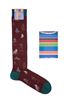 Picture of Patterned socks with wolves on a burgundy background