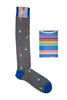 Picture of Patterned dog socks grey background