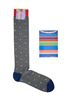 Picture of Ladybug patterned sock on grey background