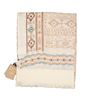 Picture of Beige background patterned wool scarf