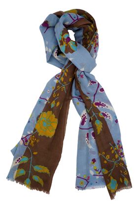 Picture of Wool scarf with light blue pattern