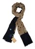 Picture of Taupe background patterned wool scarf