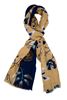 Picture of Beige background patterned wool scarf