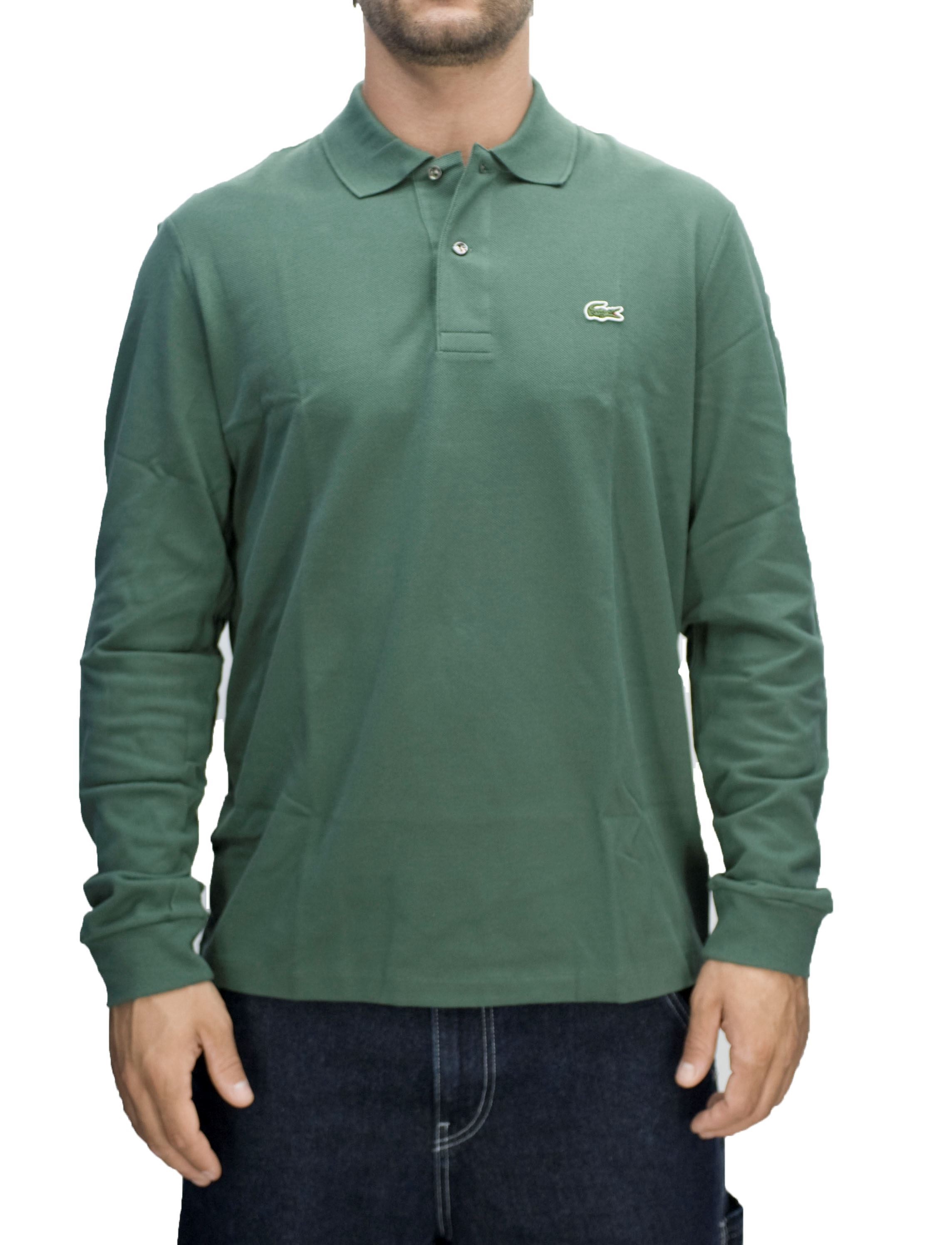 Picture of green long sleeve polo shirt