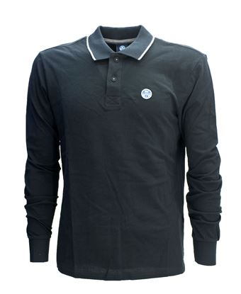 Picture of Black long sleeve polo shirt