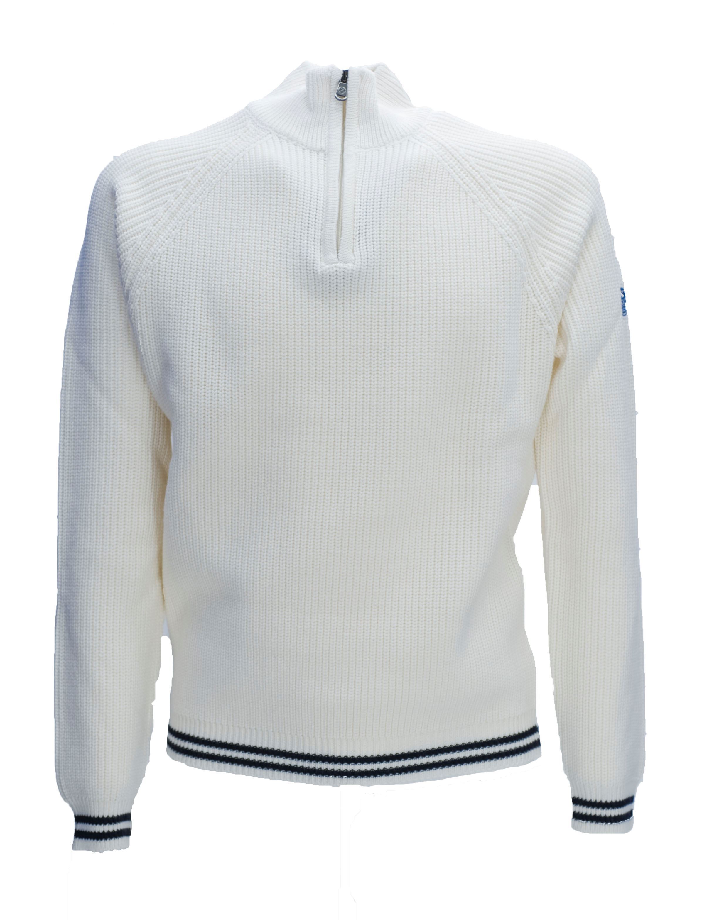 Picture of White ribbed zip turtleneck