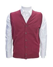 Immagine di Gilet aperto merino Trefili®  bordeaux