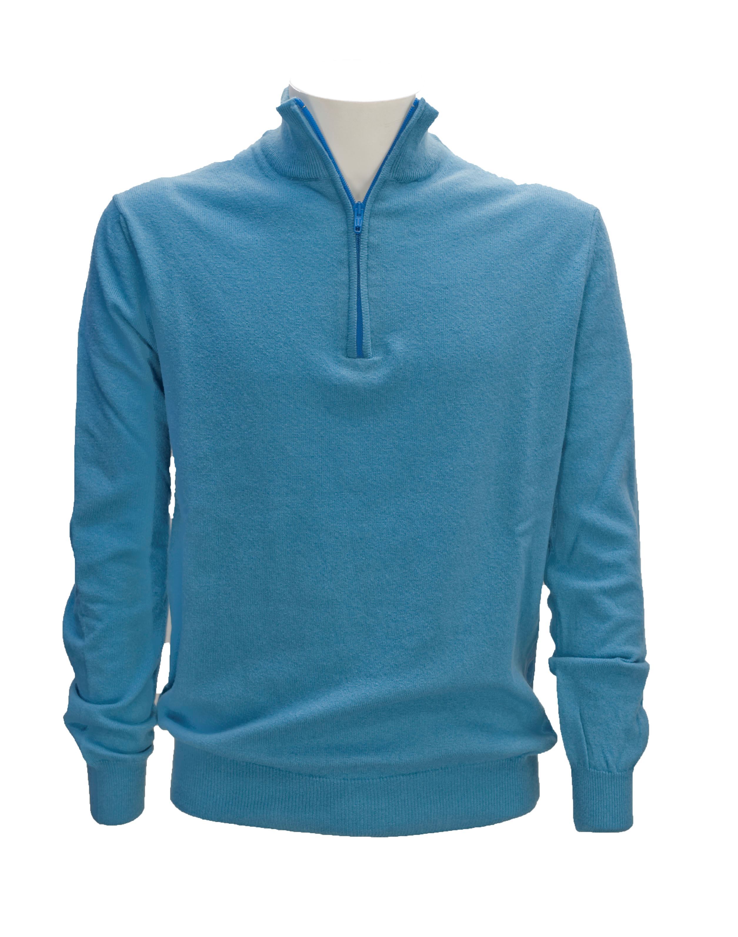 Picture of Light blue zip turtleneck