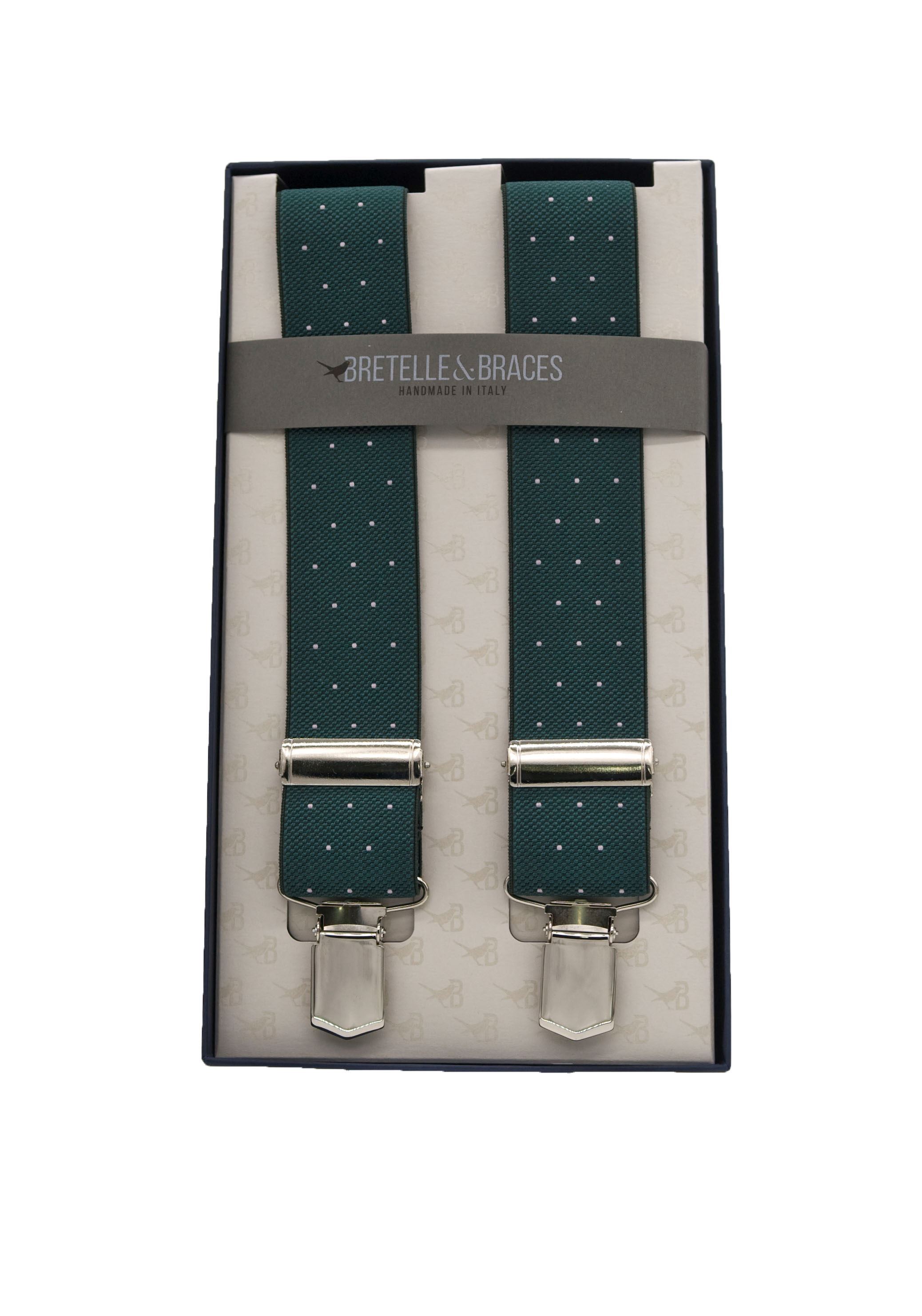 Picture of Polka dot elastic braces green background