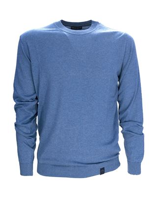 Picture of Blue melange cotton crew-neck sweater