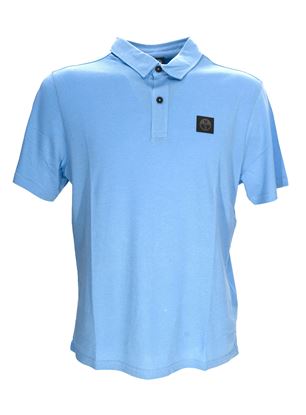 Picture of Ocean blue polo shirt in technical jersey