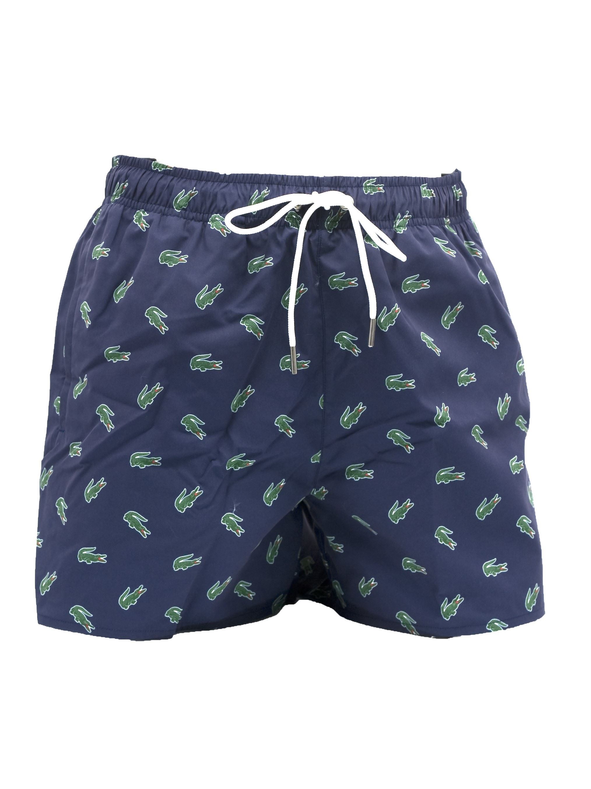 Picture of Patterned swim shorts with a blue background