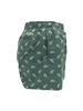 Picture of Patterned swim shorts with a green background