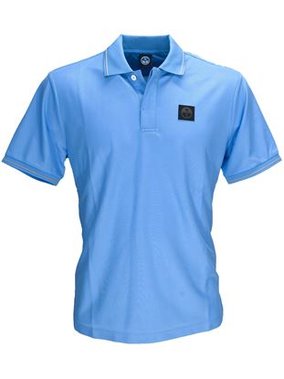 Picture of Light blue technical fabric polo shirt