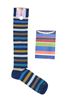 Picture of Striped mako cotton socks with blue background