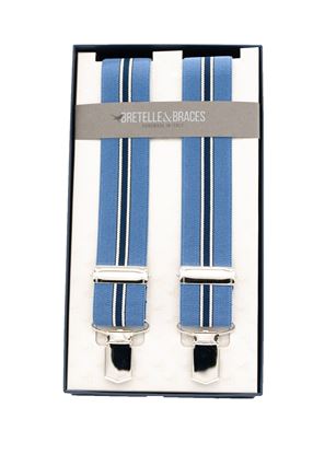 Picture of Striped elastic braces with light blue background