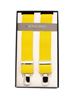 Picture of elastic braces with polka dots and yellow background