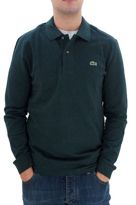 Picture of Dark green long sleeve polo shirt