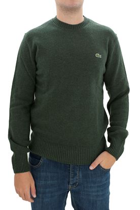 Picture of Dark green wool crew neck sweater