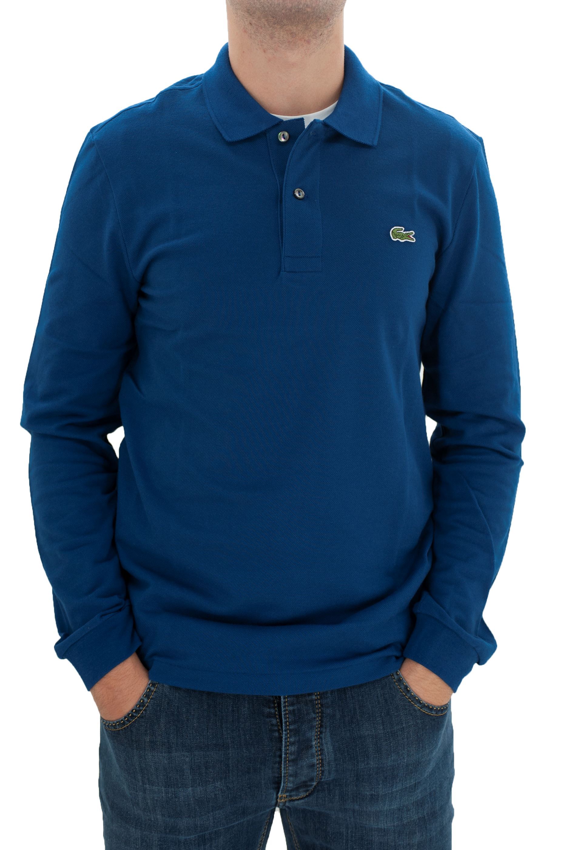 Picture of Blue long sleeve polo shirt