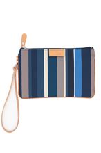 Picture of blue striped clutch bag