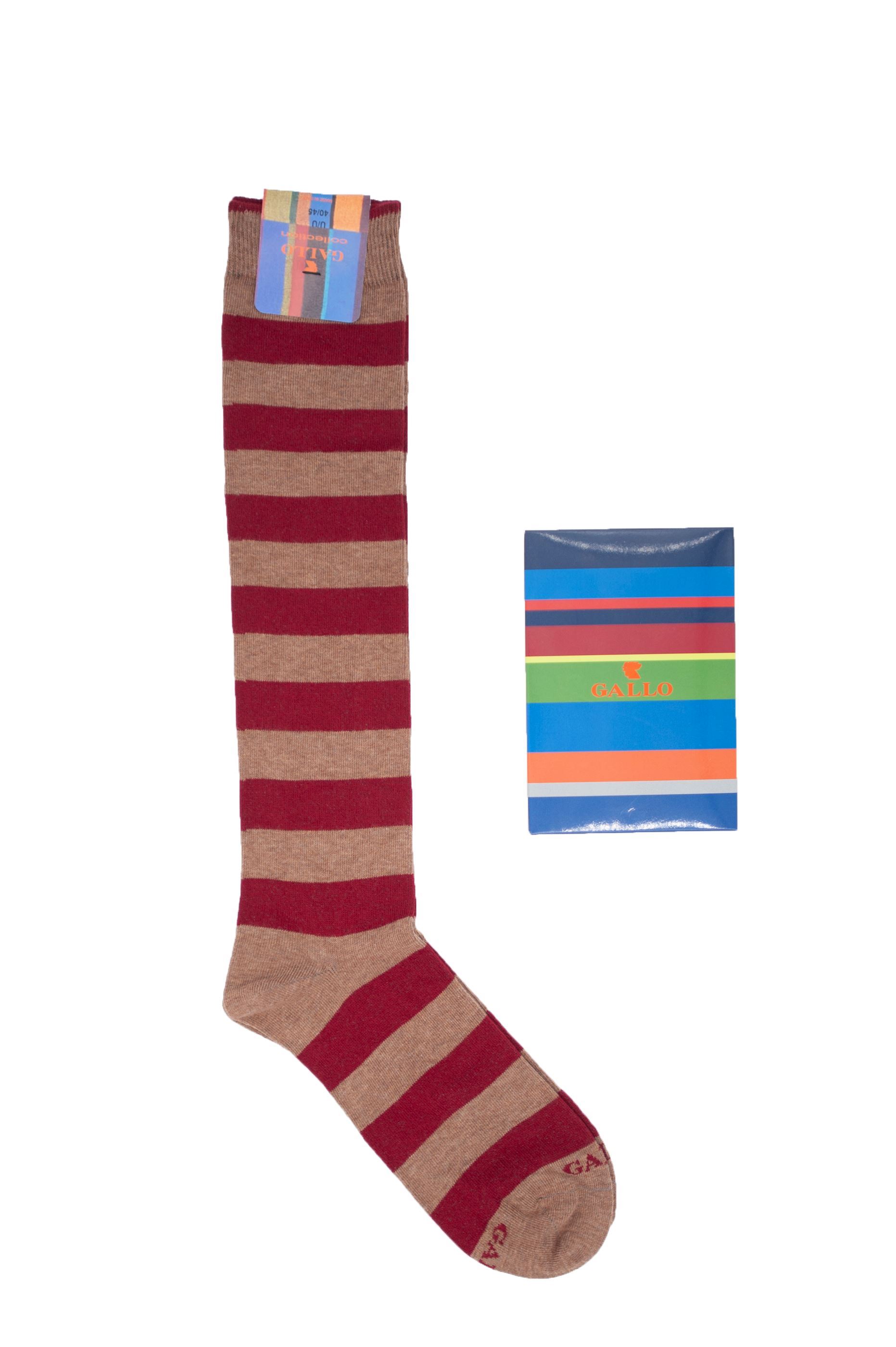 Picture of Warm Cotton Socks with Walnut/Red Stripes