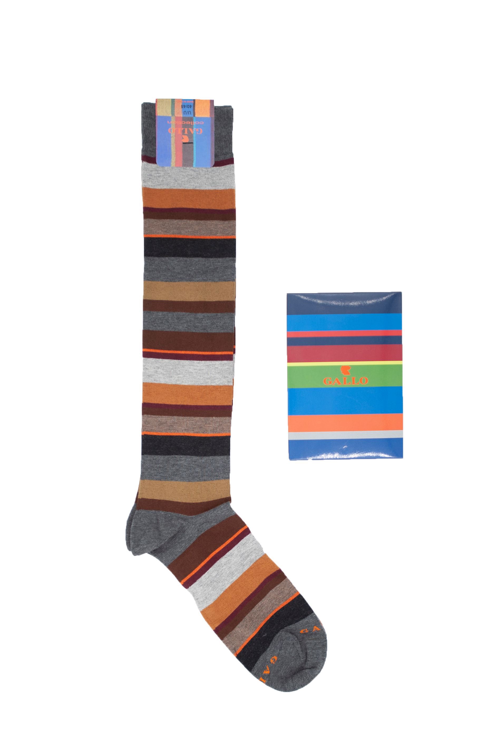 Picture of Warm Cotton Socks with Grey/Brown Stripes