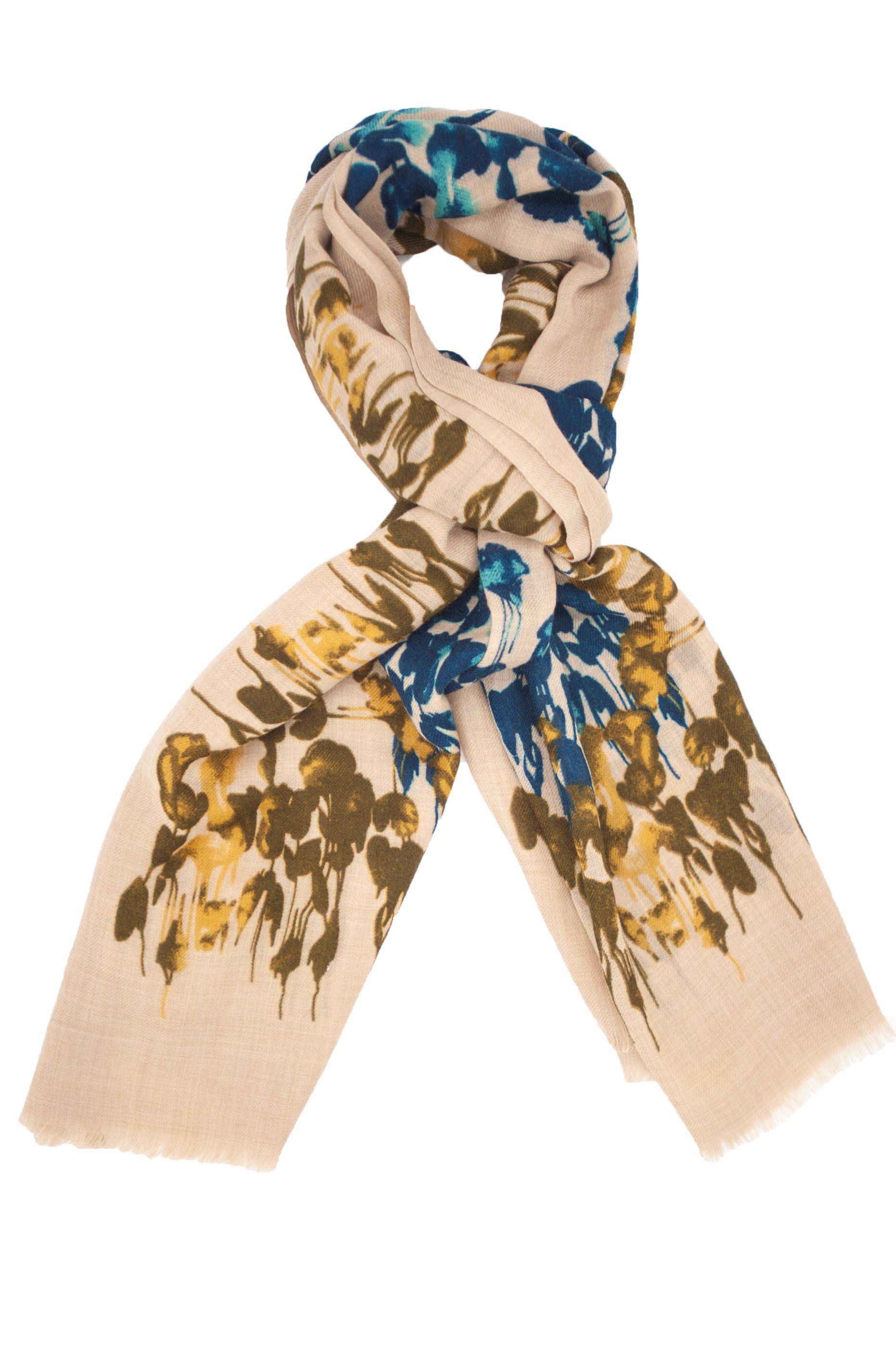 Picture of Beige background patterned scarf