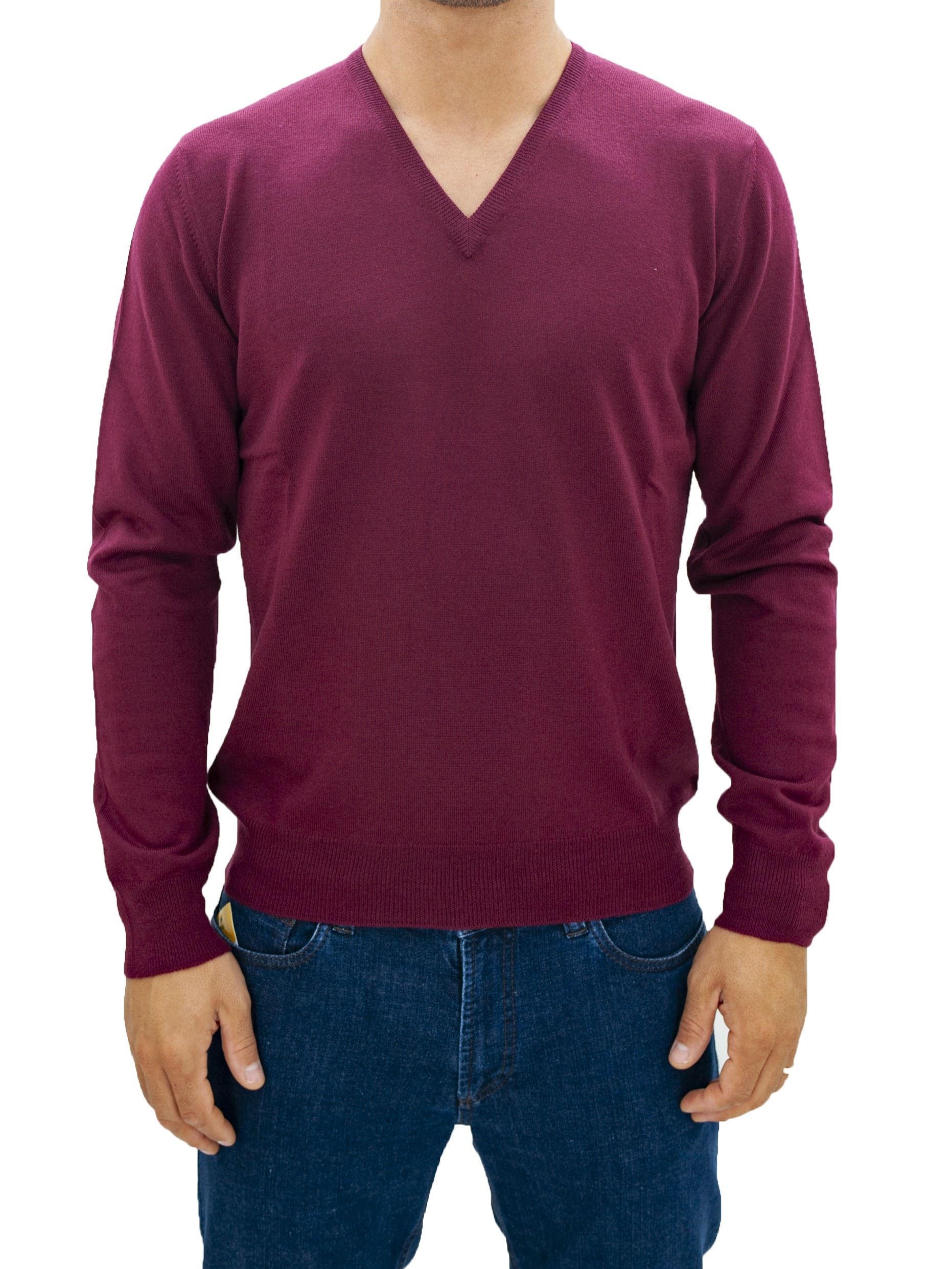 Immagine di Maglia  Lana scollo V bordeaux