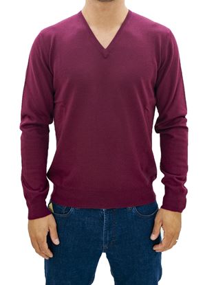 Immagine di Maglia  Lana scollo V bordeaux