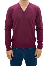 Immagine di Maglia Lana scollo V bordeaux