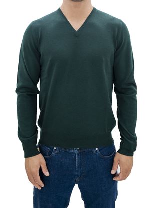 Immagine di Maglia  Lana scollo V Verde