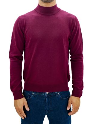 Immagine di Maglia lana collo lupetto basso bordeaux