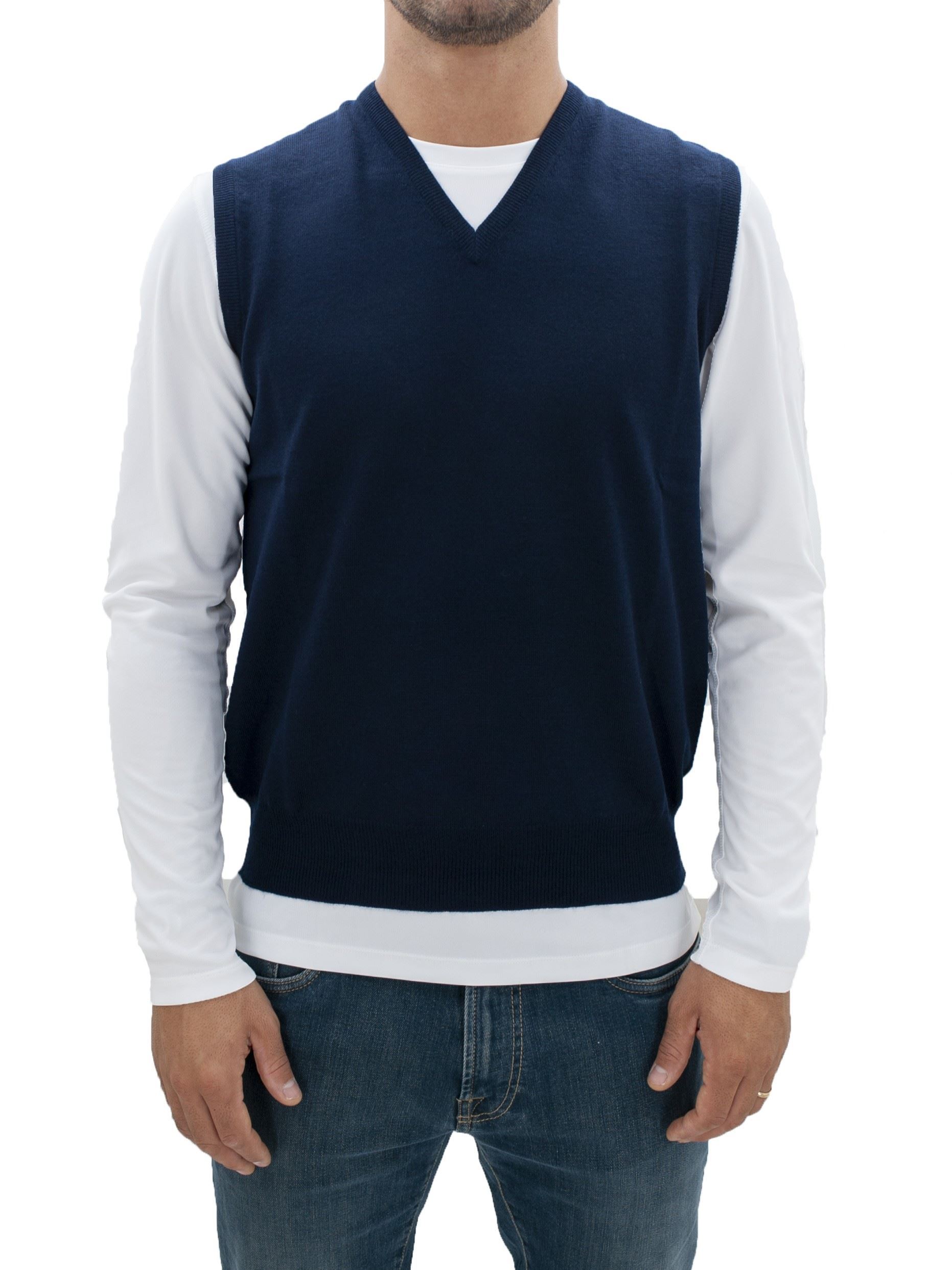 Immagine di gilet lana blu