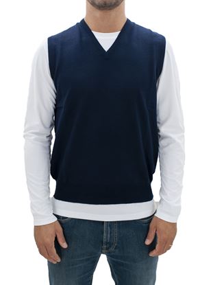 Immagine di gilet lana blu