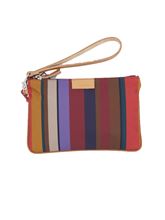 Picture of Striped clutch bag with brown background
